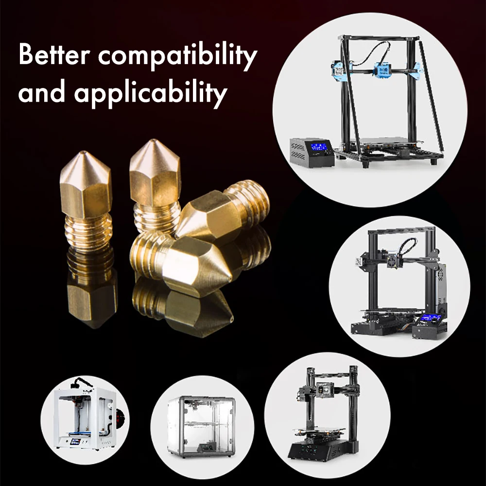 Детали для 3D-принтера 10 шт./лот латунная медная насадка 0 2 мм 3 4 5 6 8 Печатная