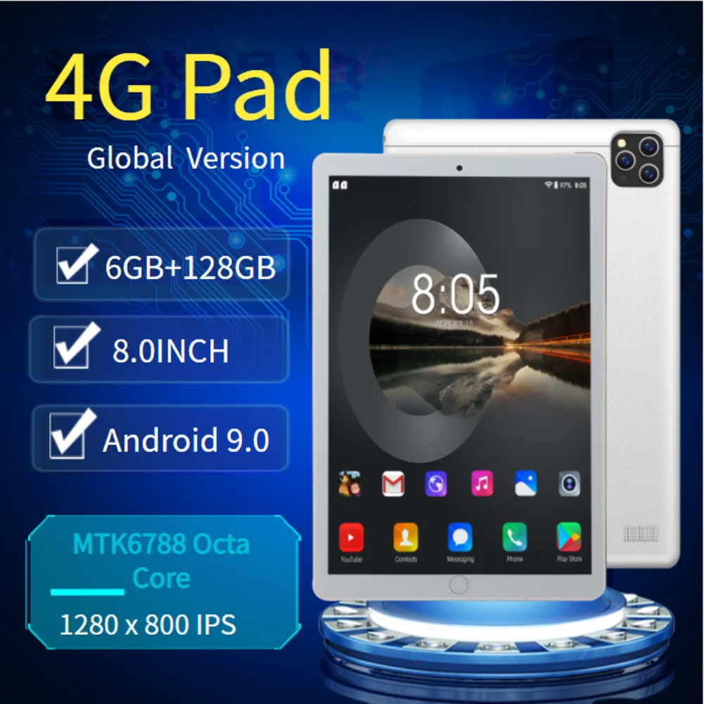 

TABLET PAD 8.0 inch Game Tablet MT6788 10 Core Smartphone Tablet 4G LTE Tablet Phone 8MP+16MP TABLET GRAPHIC GPS Tablet Sale