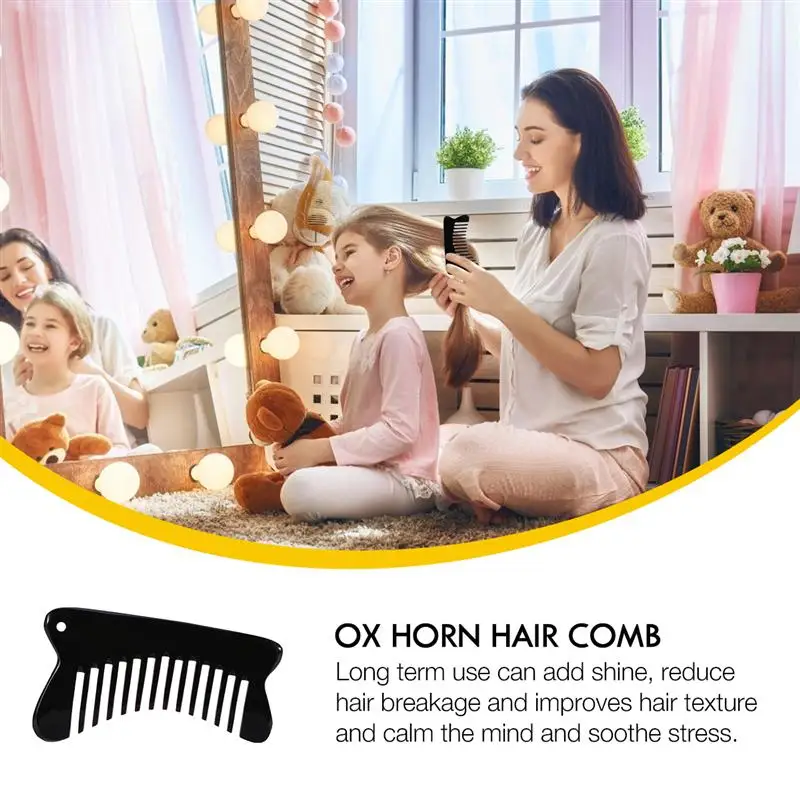

Natural Horn Massage Comb Portable Comb Hair Smoothing Comb for Man Woman