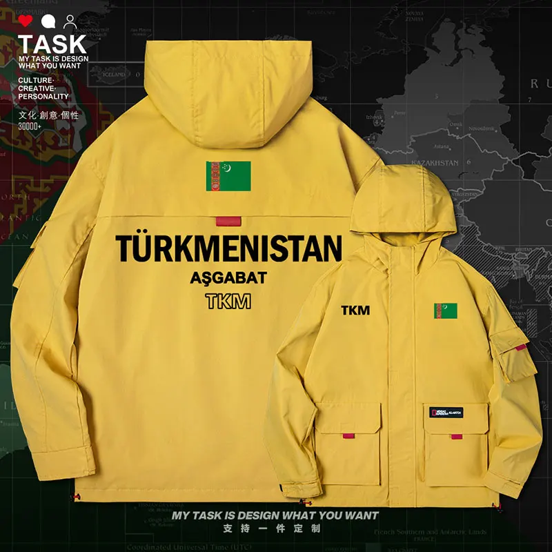 

Turkmenistan Turkmen TKM men jacket hooded nation flag coat men's streetwear windbreaker mens long sleeve top autumn clothes