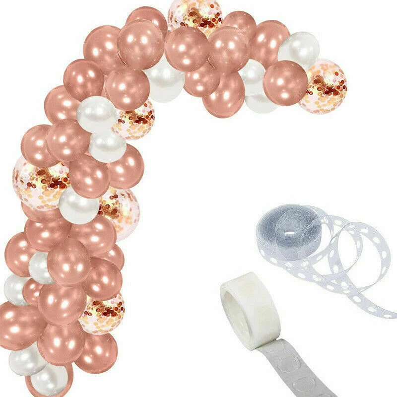 

132 IN 1 Rose Gold Balloons Arch Strip Kit Set Wedding Party Garland Decoration