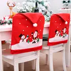 Чехол на стул с Санта Клаусом, Рождественское украшение для дома, 2021 год, снеговик, Рождественский Декор для стола, подарки на новый год