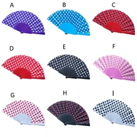 9 colors elegant plastic spanish hand fans japanese polka dots hand folding fan gifts charming