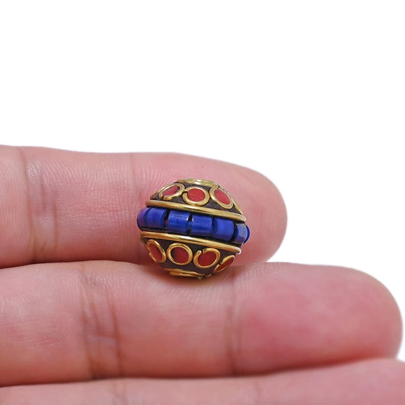 Ручная работа: Непальская тибетская латунная ремесленная летающая тарелка бусы для изготовления подвески ювелирных изделий DIY аксессуары глина вкладка красочный.