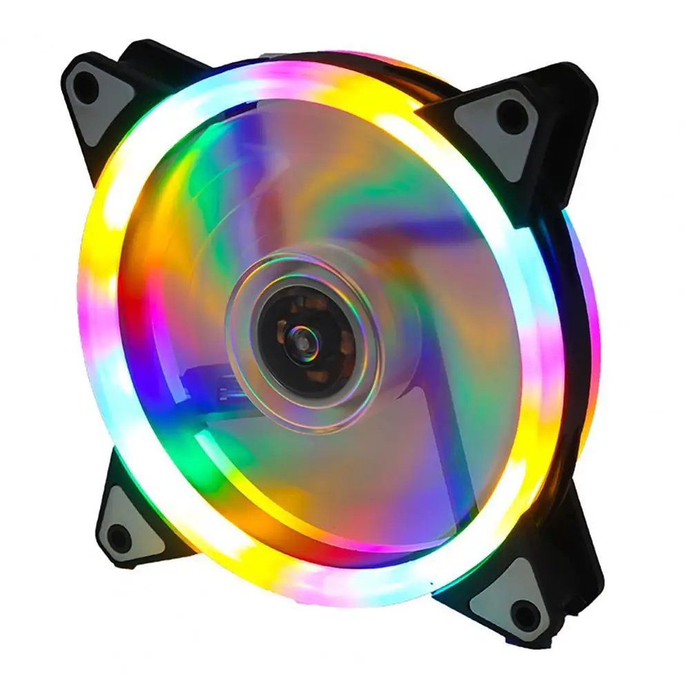

Case Fan Mute Big Air Flow 12cm RGB Lights PC Cooling Fan for Home