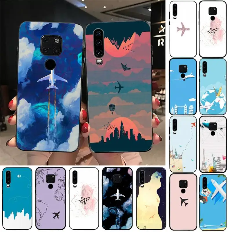 YNDFCNB милый самолёт DIY чехол для телефона Huawei Honor 7A 7C ru 5 7 8 8x9 10 20lite 10i 20i Play 6 3|Бамперы| |