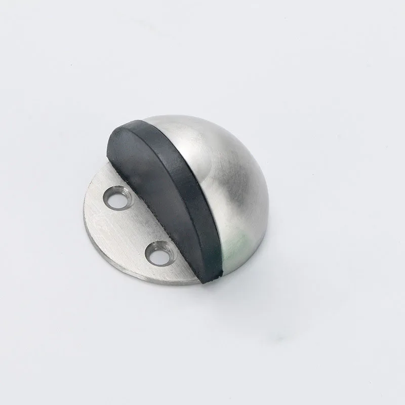 Brushed steel Не пробивая наклейка Скрытая нержавеющая сталь Резиновая Дверь стоппер дверные держатели Catch напольные Накладные гвозди-Бесплатные дверные Стопперы - Цвет: Brushed steel