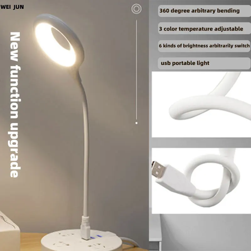 

Гибкие светодиодсветодиодный настольные лампы с USB, 360 градусов, портативная регулируемая настольная лампа, Светильники для чтения книг, но...