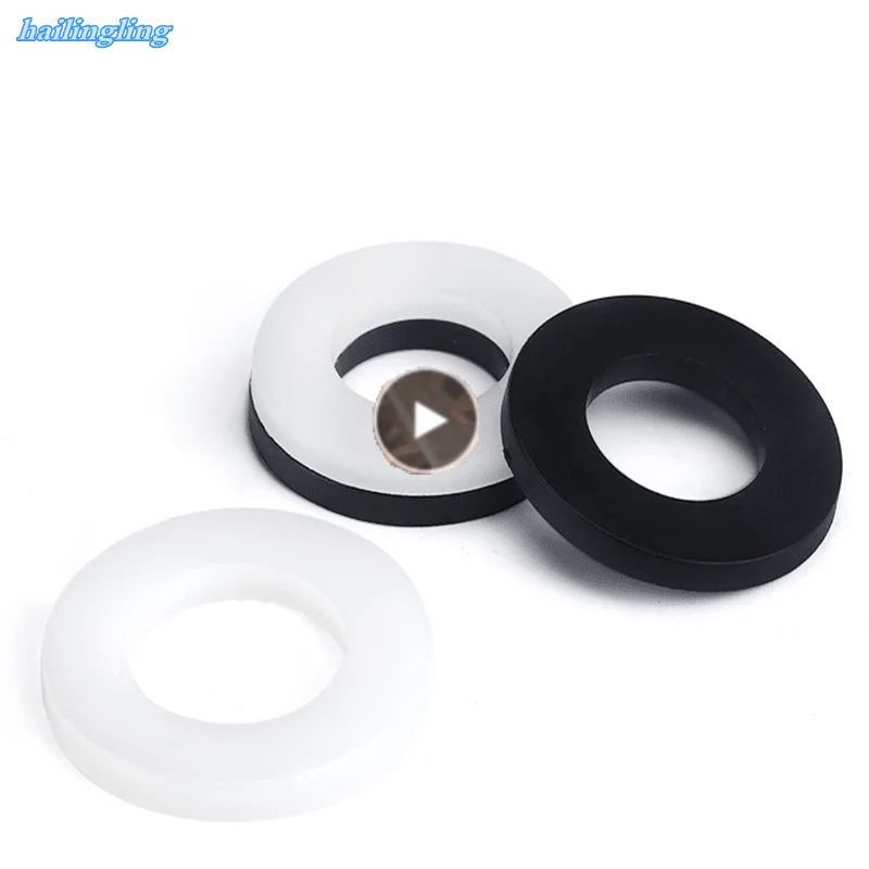 

M2 M2.5 M3 M4 M5 M6 M8 M10 M12 M14 M16 M18 M20 White Black Nylon Plastic Flat Washer Plane Spacer Insulation Seals Gasket Ring