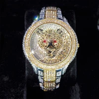 hip hop missfox waterproof mens watches high quality top brand luxury diamond bracelet stainless steel strap tiger quartz watch