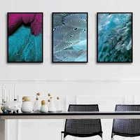 blue beautiful feather home decoration canvas painting hd printing bedroom living room wall art waterproof ink