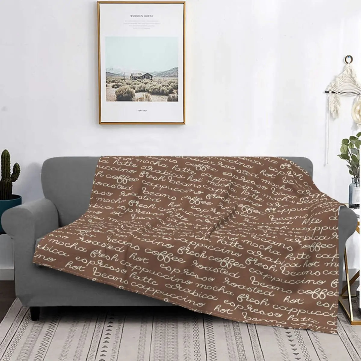 

Manta con letras de Cafe a Hand, a cuadros colcha para cama, sofha, manta de playa, toalla de playa de lujo