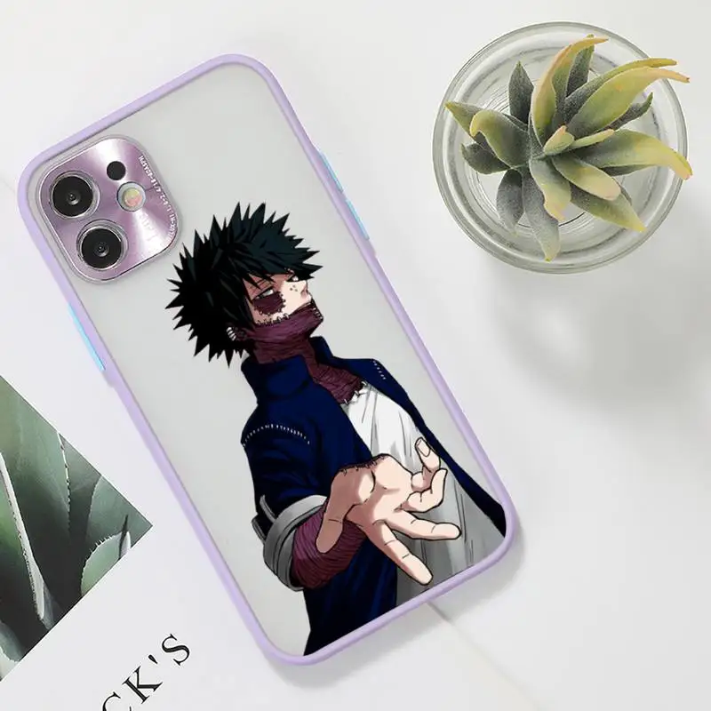 

My Hero Academia deku bakugou Boku Phone Case For iPhone 12 11 Mini Pro XR XS Max 7 8 Plus X Matte transparent Purple Back Cover