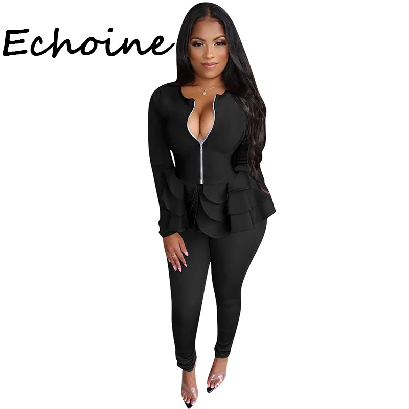 Комплект из двух предметов: укороченный топ на молнии с длинным рукавом и длинные