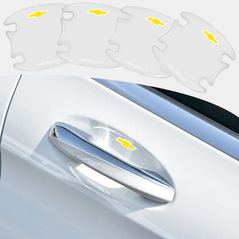 

4pcs Car Door Handle Transparent Decorative Sticker For Chevrolets Cruze Captiva Colorado Spark Malibu Trax Aveo Accessories