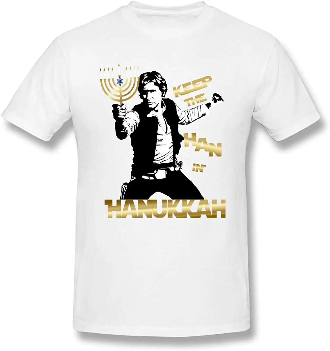 Мужская Футболка Keep The Han in Hanukkah Graphic Tee новинка футболка с коротким рукавом L белая