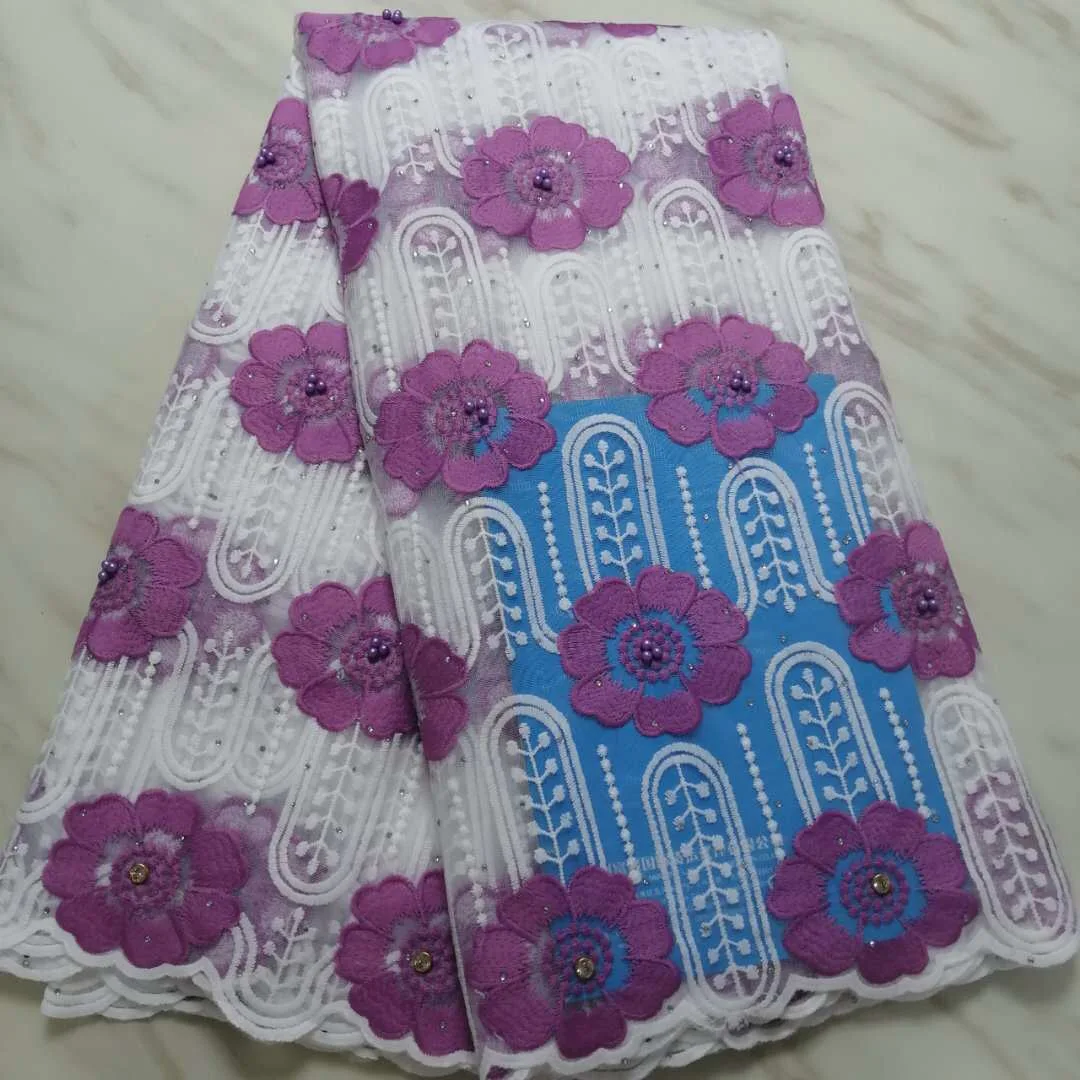 Африканское хлопковое кружево швейцарская вуаль ткань 2019 Высокое качество в