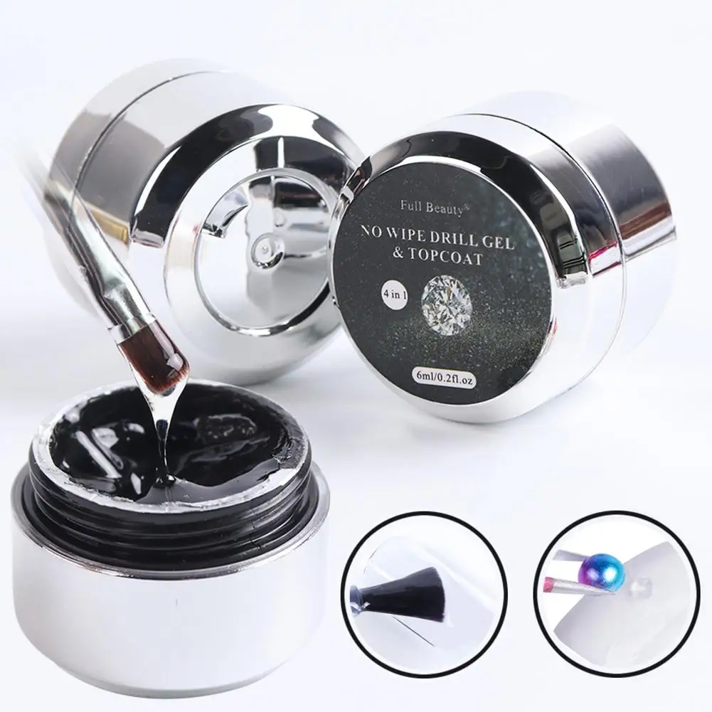 6 мл без вытирания гель для ногтей сильный клей верхнее пальто ювелирные изделия