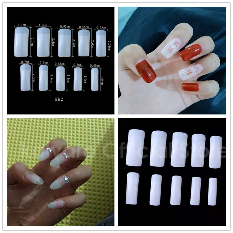 600/500 шт. Балерина капсула Ongle прозрачный/натуральный/белый ложный гроб острый
