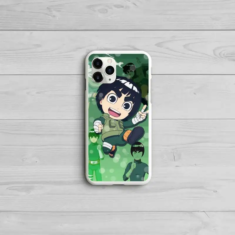 

Naruto Rock Bruce Lee Cartoon Japan Phone Case Candy Color White for iPhone 11 pro XS MAX 8 7 6 6S Plus X 5S SE 2020 XR