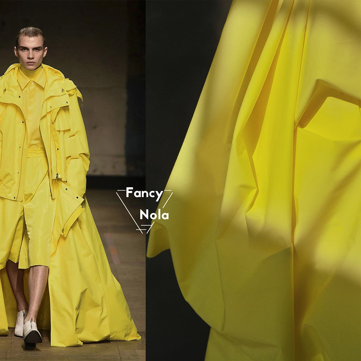 Желтая ткань для рубашки Cheese 100% хлопок высокая плотность ширина 145 см тонкая