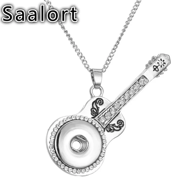 

Цепочка с подвеской в форме гитары с инкрустированным кристаллом циркона, изысканное креативное ожерелье-аксессуар унисекс, подарок на ден...