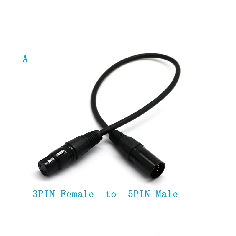 XLR Сделано в Китае 5Pin мужчина к 3Pin Женский и 3Pin Мужской до 5 Pin Женский fguitar аудио кабель 0,5 м провод для микрофона Canon мужского и женского пола - Цвет: A