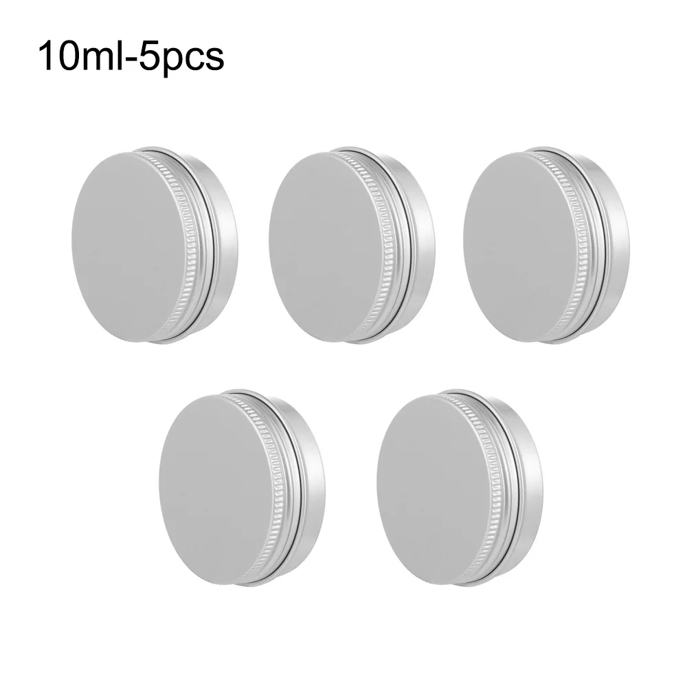 10ml-5pcs 10/15/30/50/60/80 мл пустые Алюминий банки многоразовый Косметический Горшок фарфоровый кувшин верхний крем мазь образец со слезоточивым газом Кепки макияж коробочка с воском - Цвет: 10ml-5pcs