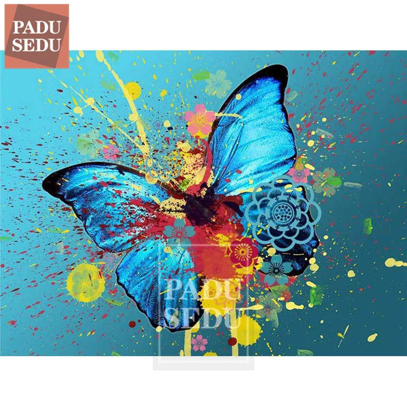 

PADUSEDU 5d Diamond Painting Colorful Butterfly Full Square Cross Stitch Kits Diamond Embroidery Animals Wall Decor Hobby Gifts