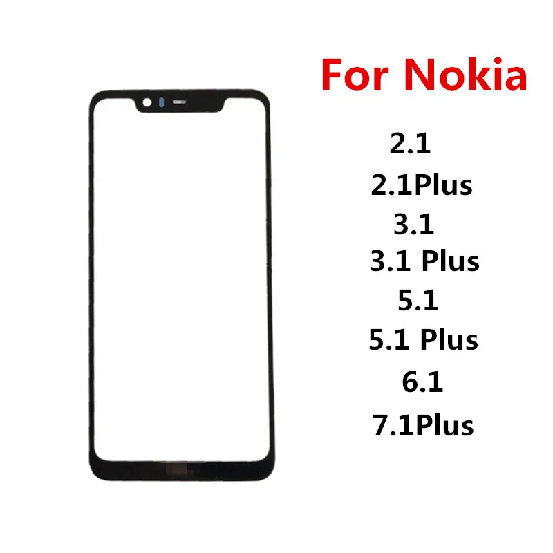 Внешний экран для Nokia 2 1 3 5 6 7 Plus Передняя Сенсорная панель ЖК-дисплей внешняя