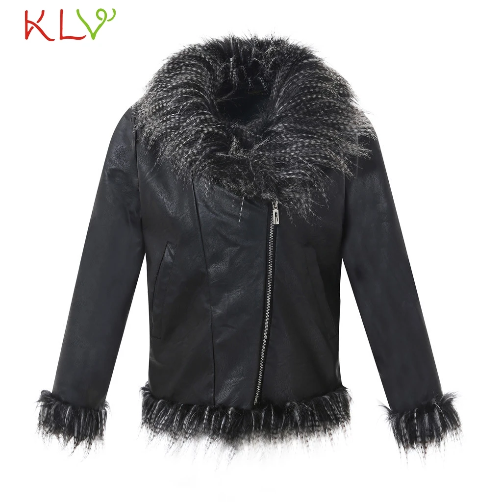 Куртка женская кожаная на молнии Черная байкерская теплая Повседневная ветровка
