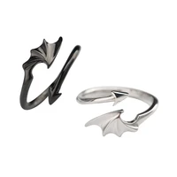 korean version of simple evil flower demon ring man and women couple personality ring angel wings wings open ring jewelry