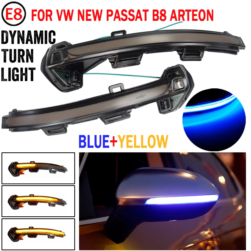 

LED Dynamic Car Blinker Side Mirror Marker Turn Signal Lights Lamp Accessories For VW New Passat B8 2015-2020