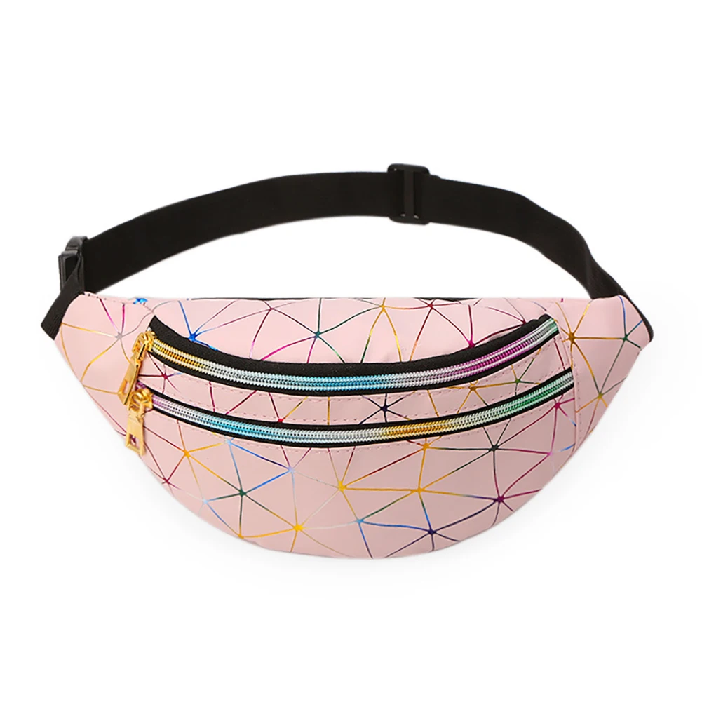 

Unisex Daily Adjustable Straps Pouch Travel Patchwork Shopping PU Leather Chest Bag Waterproof Belt Purse Small Zipper Closure