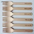 X25 посуда на день рождения, деревянные вилки, товары для выпусквечерние вечера, буфет, пикник, кемпинг, барбекю, Вилки Десертные Вилки для торта