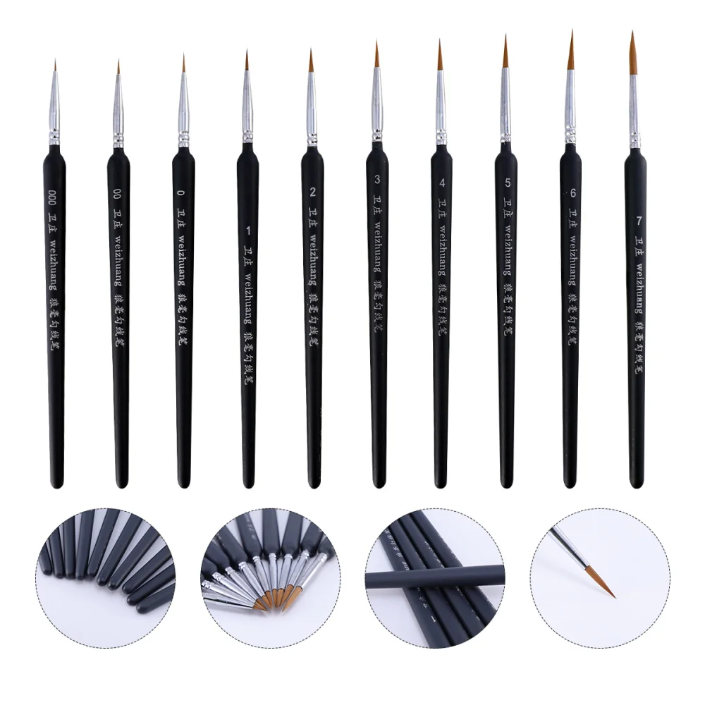 

10pcs Artist Detail Paint Brush Set Artist Acrylic Paintbrushes Drawing Pens