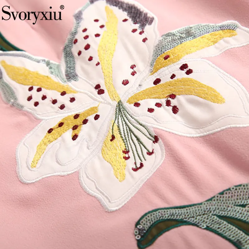 Svoryxiu 2019 подиум на заказ осеннее розовое платье миди женские элегантные вечерние