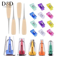 46 pcs tape makers kit with wooden awladjustable binder clip 6mm9mm12mm18mm25mm tape maker set for sewingquilting
