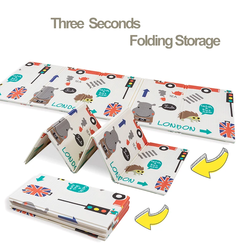 Складной ползать ковер детский игровой коврик складное покрывало развивающий