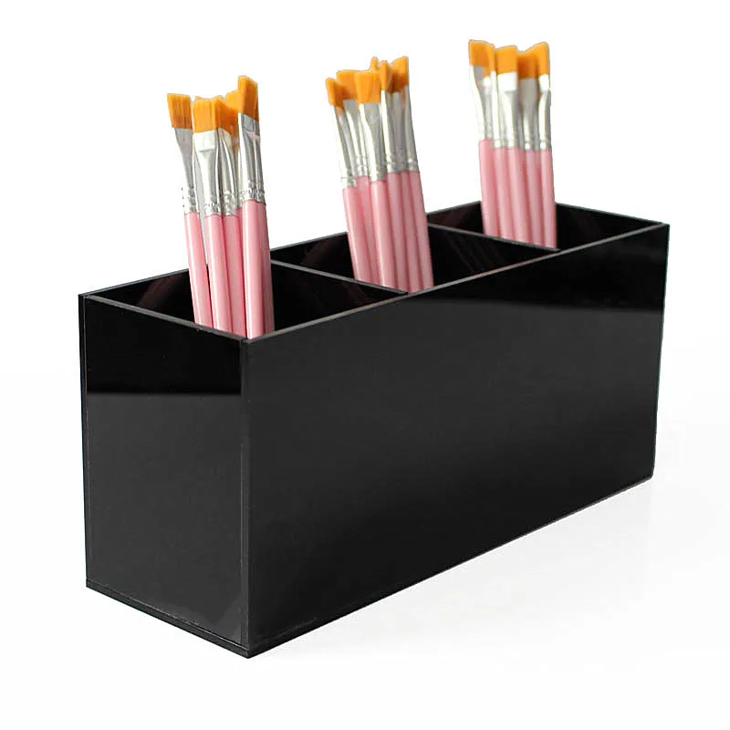 

Acrylic Dressing Box 3 Black Plaids Makeup Brush Barrel Desktop Makeup Brush Eyebrow Brush Holder Showing Stand Storage