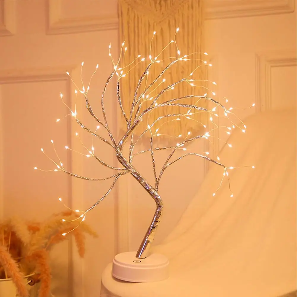 

Светодиодная лампа в виде жемчужной елки, Рождественское украшение для спальни, пятиконечное сказочное освещение, кленовое аниме освещени...