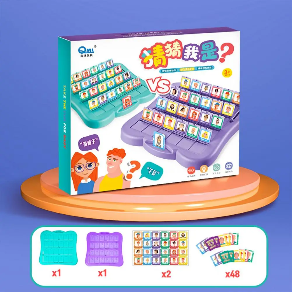 

Kids Guess Who Game Children Interactive Guessing Card Board Game Memory Training Toy Family Parent-Child Interactive Game Toy