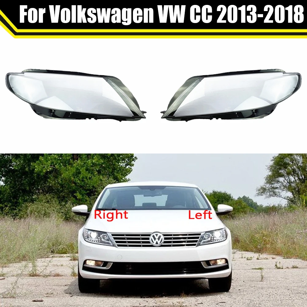 Ön araba için şeffaf abajur VW CC 2013 ~ 2018 abajur kapakları kabuk otomatik ışık cam Lens far kapağı kılıf