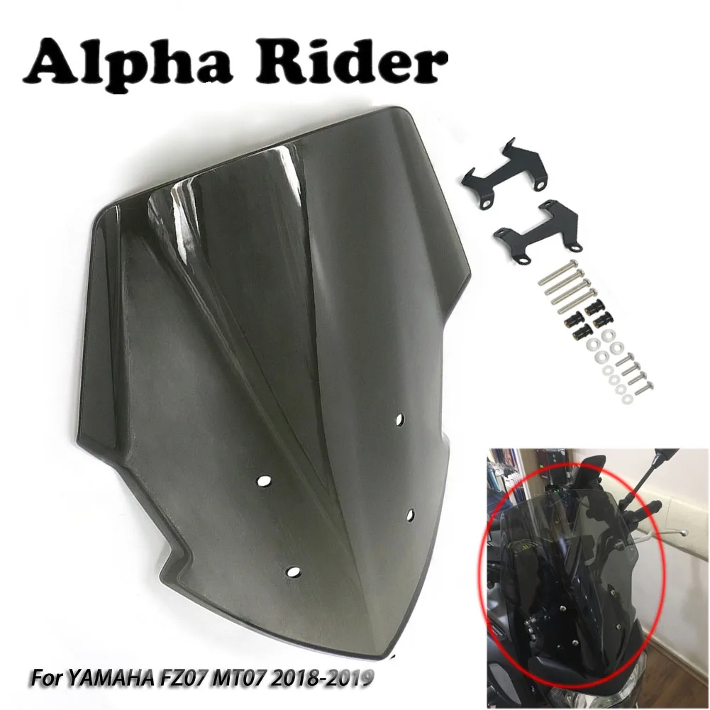 18-19 для YAMAHA FZ07 MT07 лобовое стекло мотоцикла ветровое дефлектор ветра высокое
