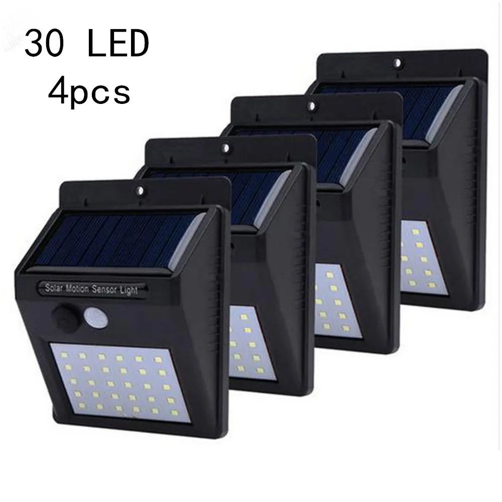 

Outdoor Wlall Lamp 4pcs LED Solar Powered Lamp Night Security Emergency Porch Lights Waterproof Garden Decoration Sensor Lampara