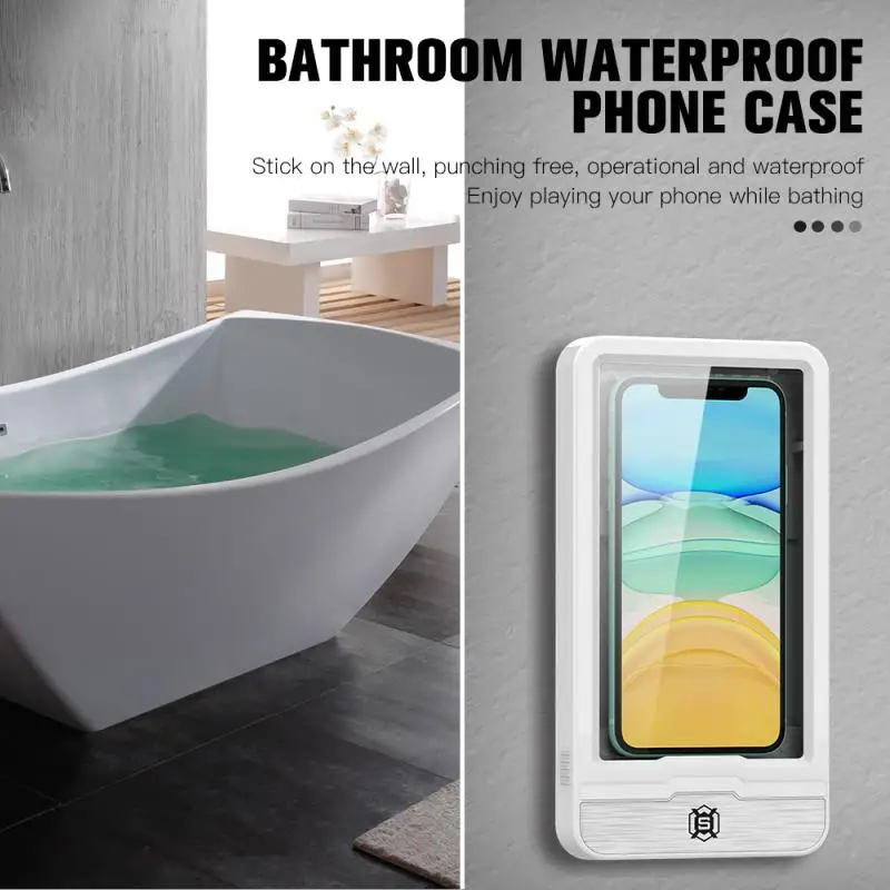 

Universal Waterproof Phone Case Water Proof Mobile Cover Rotatable Touch Screen Phone Box Anti-fog Wall Hanging For Xiaomi