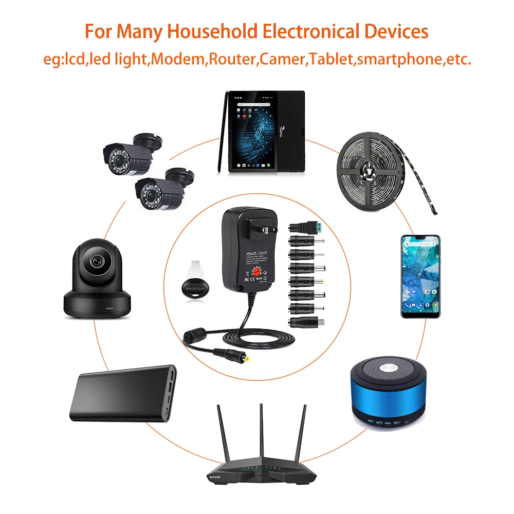 30 Вт универсальный адаптер питания для США/Великобритании/Австралии/ЕС 3 в 4 5 6 7 9 12