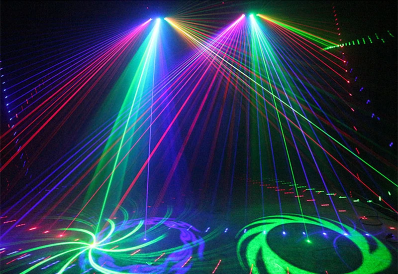 Веерообразный шестиглазый сканирующий RGB лазер/DJ диско DMX Линейный луч сценический светильник/система лазерного шоу/6 линз RGB цветной лазерный светильник ing
