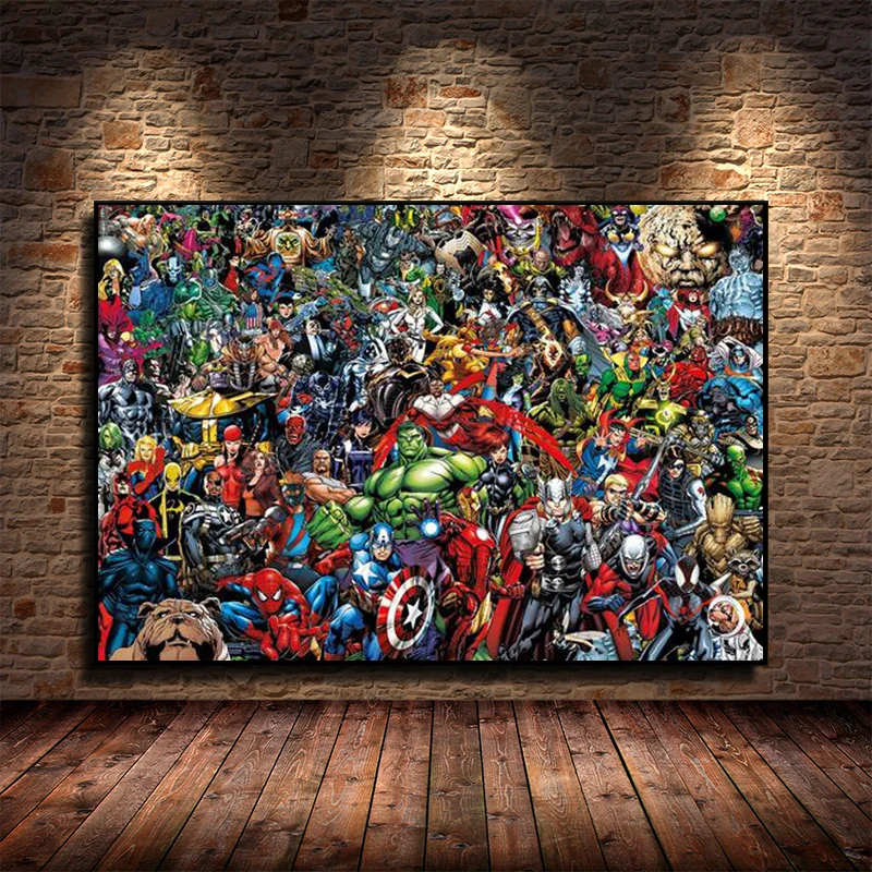Картина на холсте Marvel Постер супергероя Капитана Америка принты