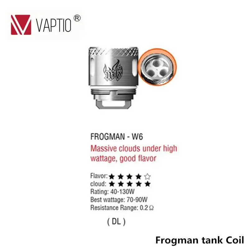 Vaptio сменная катушка Frogman атомайзер катушки Kanthal 0.15ohm 0.2ohm 0.4ohm испаритель головка